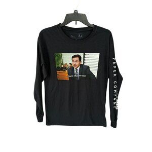 The Office Long Sleeve Graphic Tee Michael Scott "Thats What She Said" Black Siz